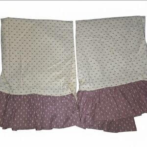 Vintage Laura Ashley Pillowcases Ruffled Cream Pink Floral Cottage